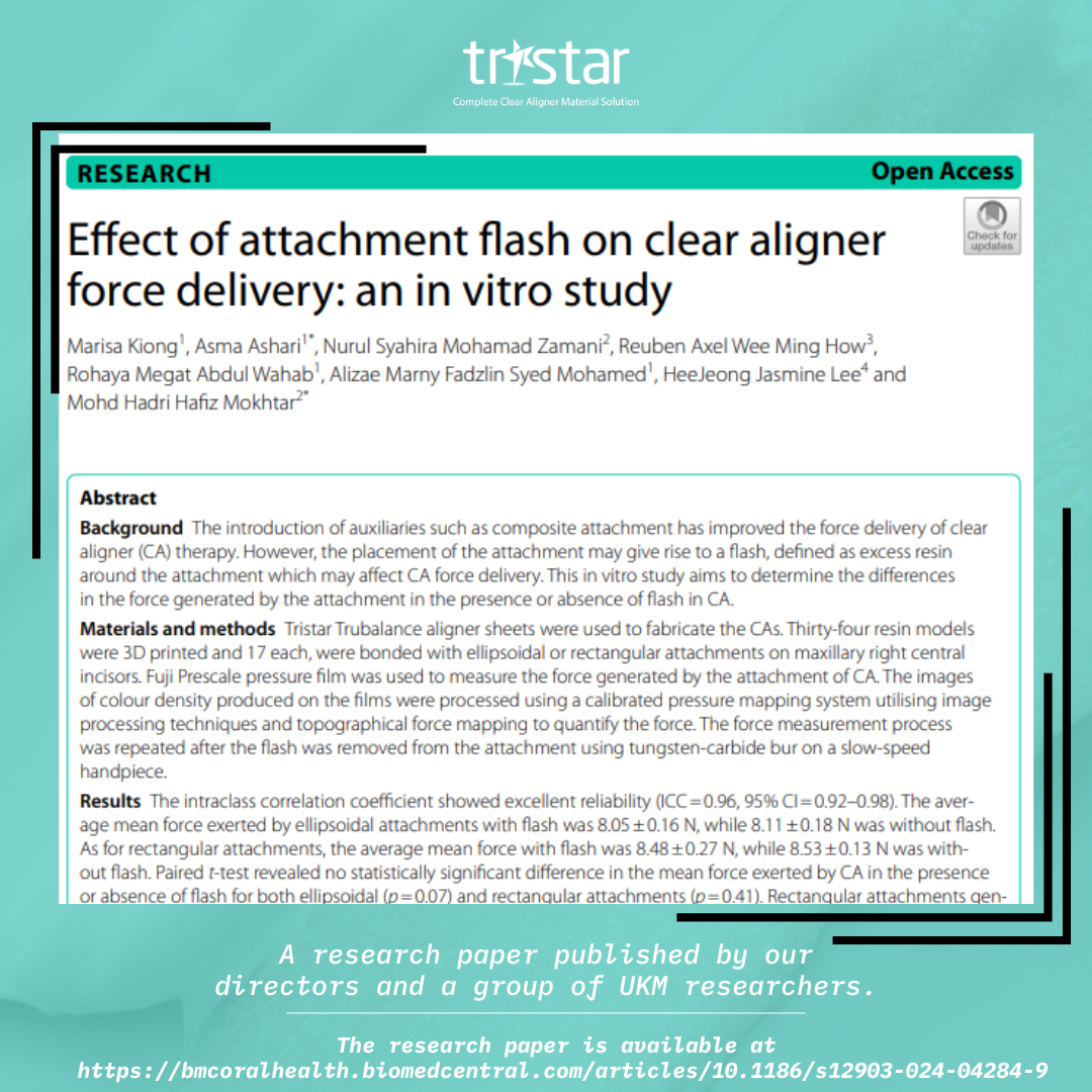 Advancing Orthodontic Innovation: Tristar's Academic Contribution to Clear Aligner Technology : TRISTAR-Aligner Material